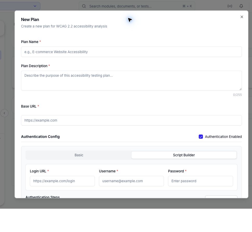 Accessibility plan Script Builder
