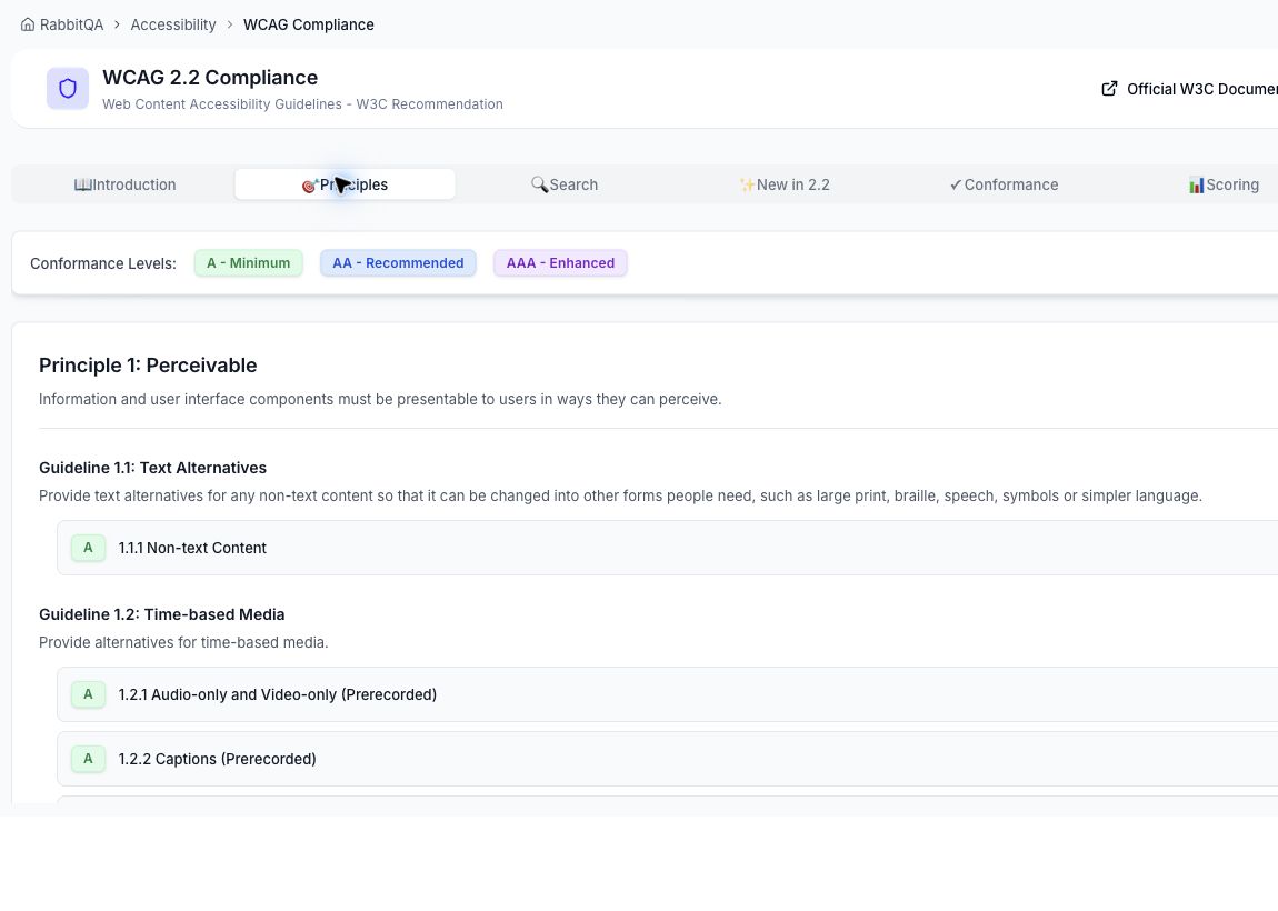 WCAG principles and criteria