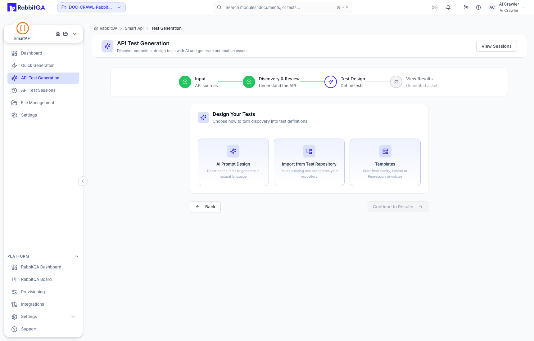 API test-generation design methods