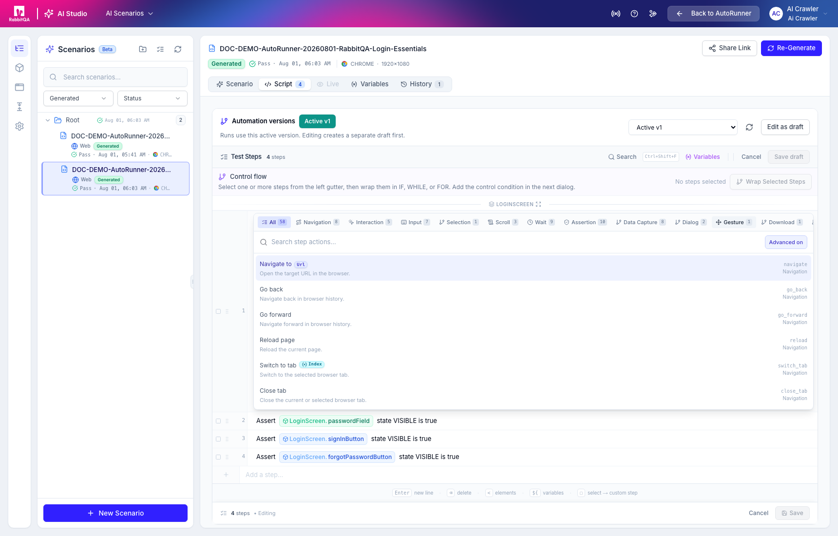 Structured action library