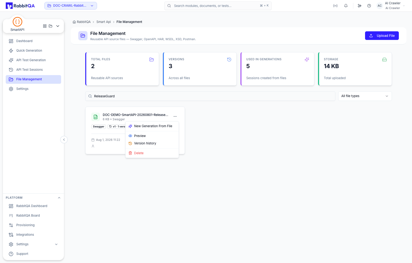 Managed source actions