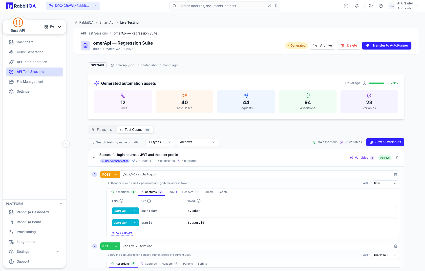 Response capture editor