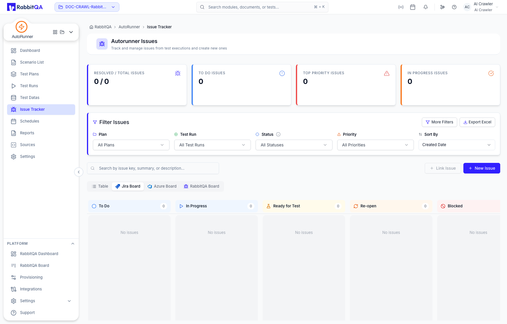 Jira issue board