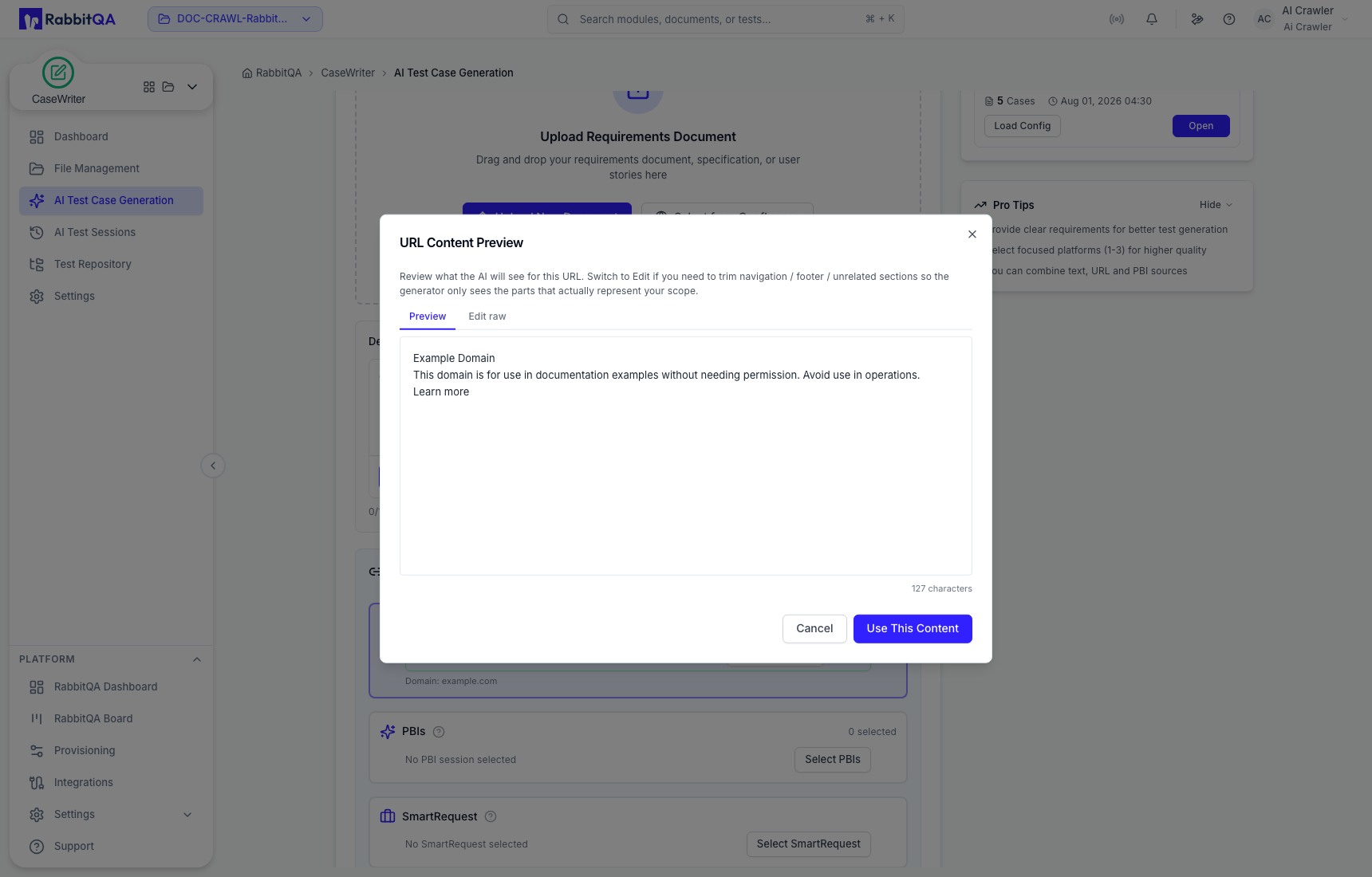 Review and edit extracted URL content