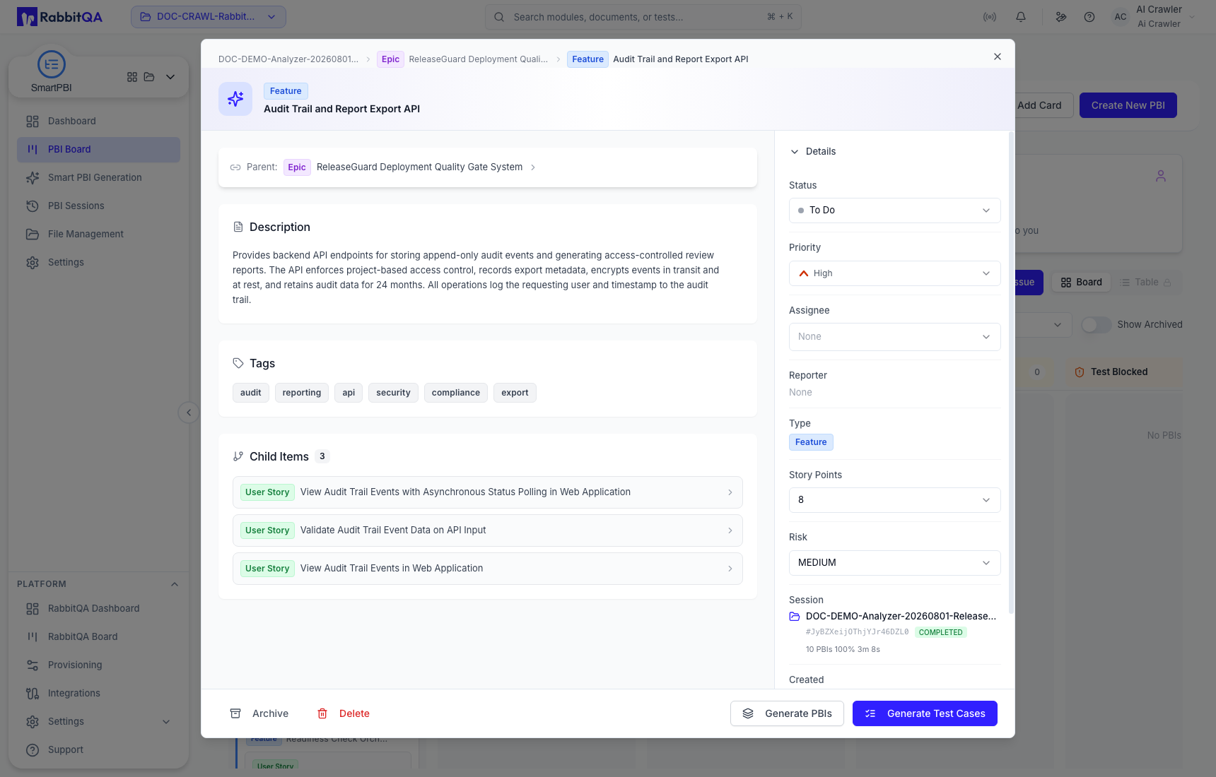 Board parent Feature and related items