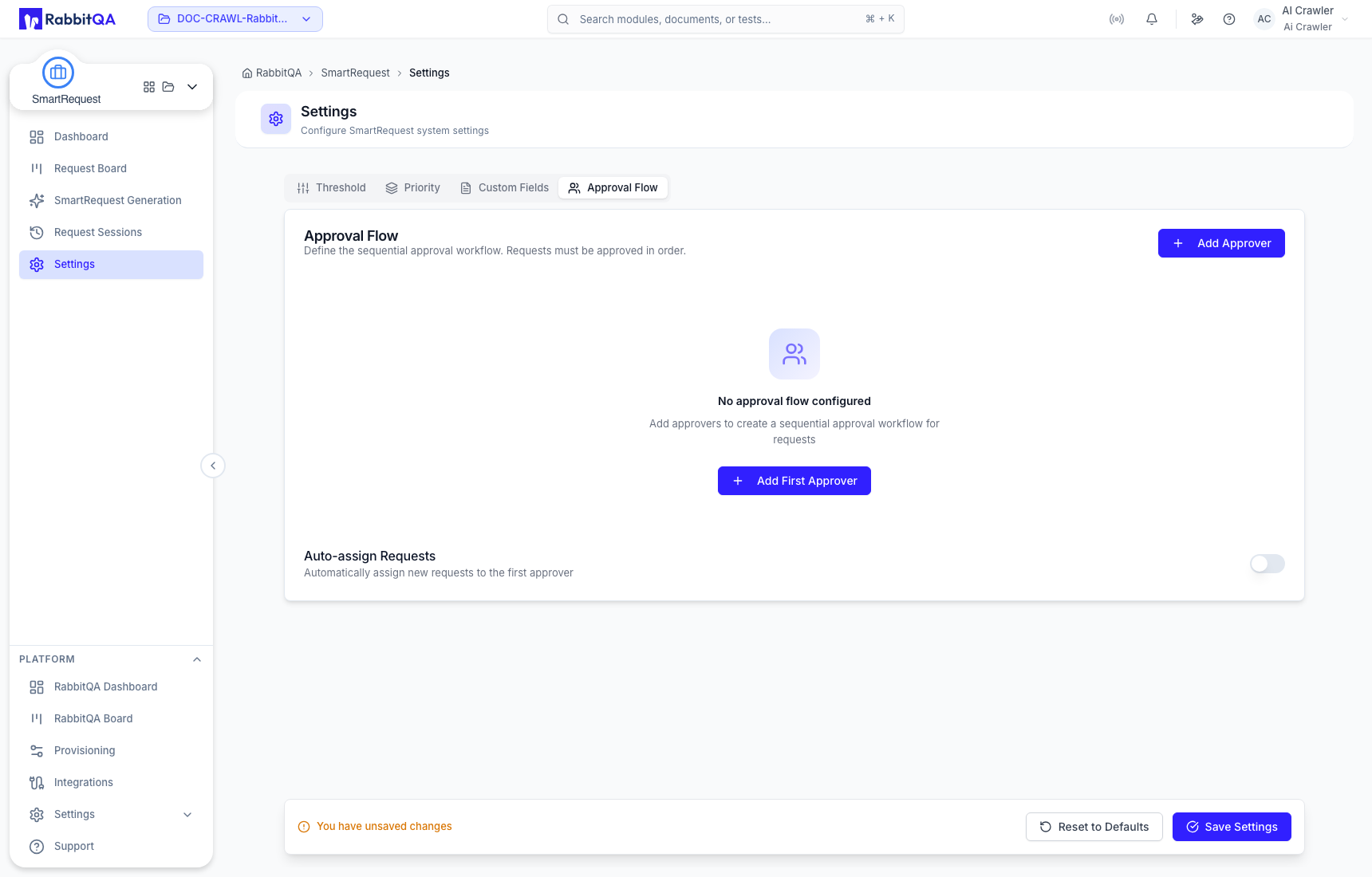 Company approval-flow defaults