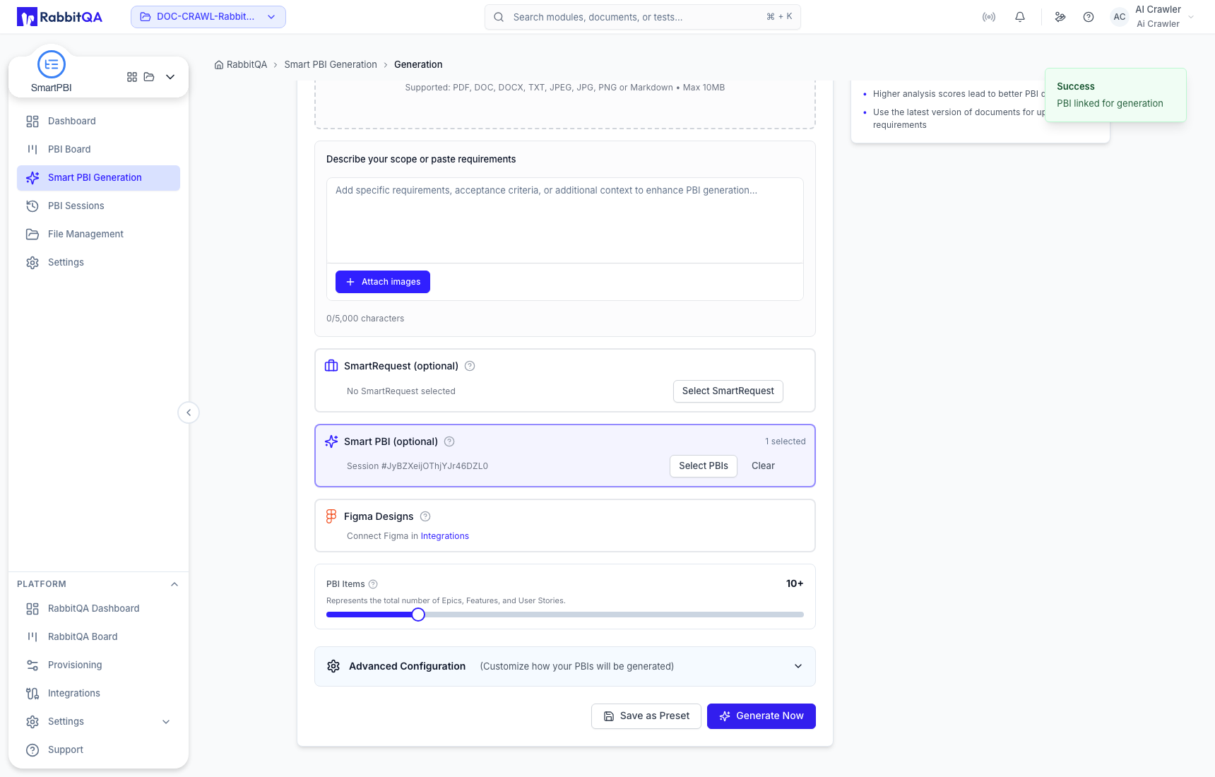 Linked board PBI in Smart PBI sources