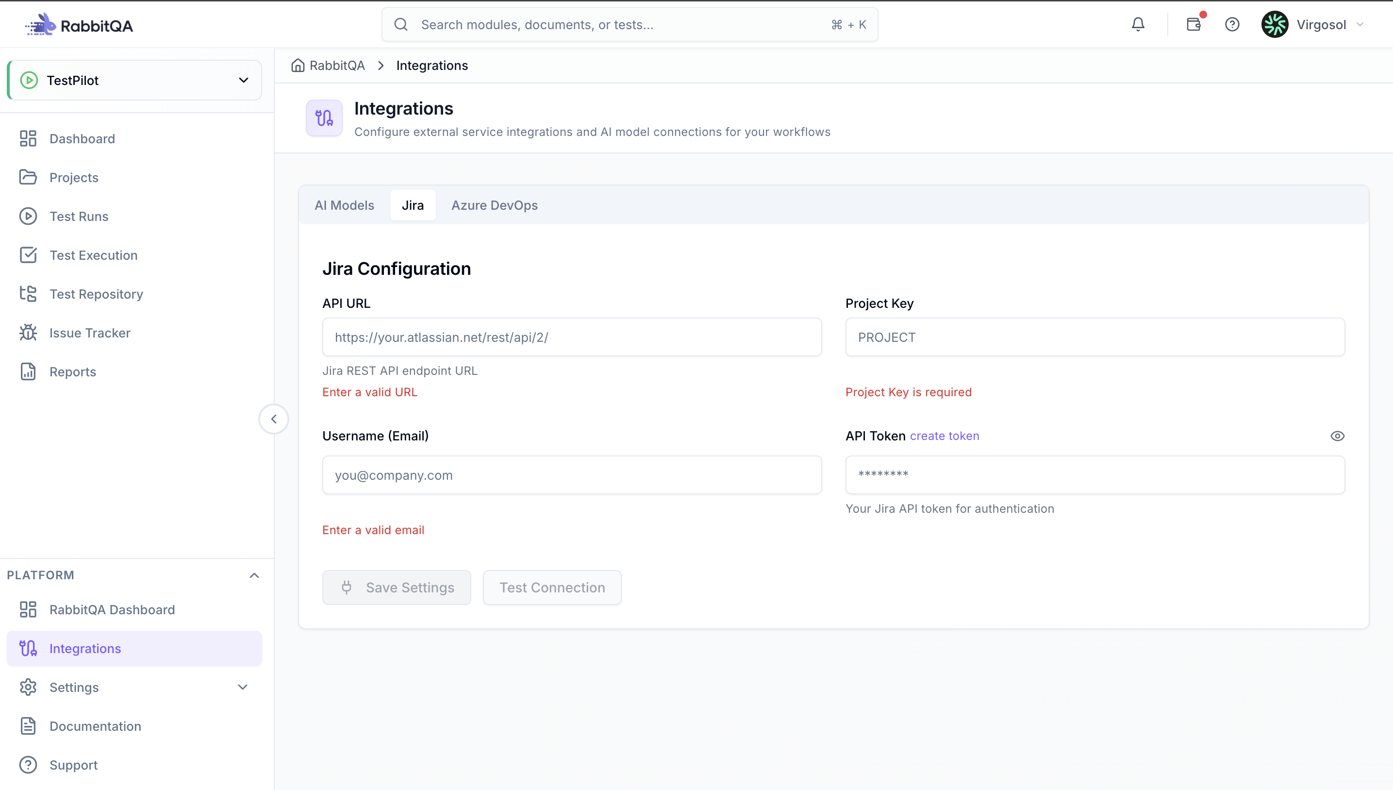 Jira Integration Configuration