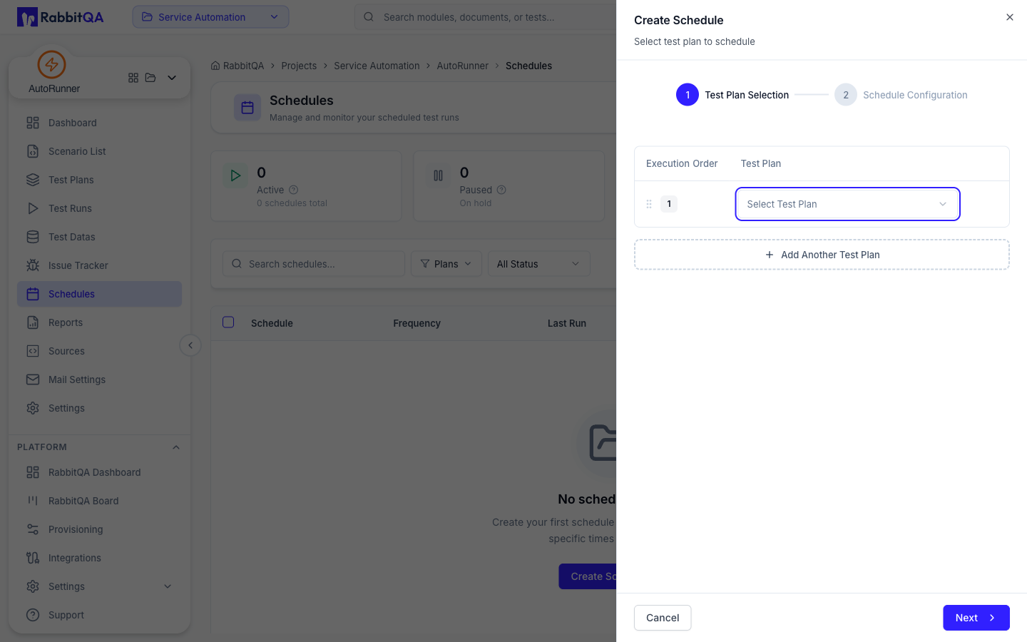 Create Schedule