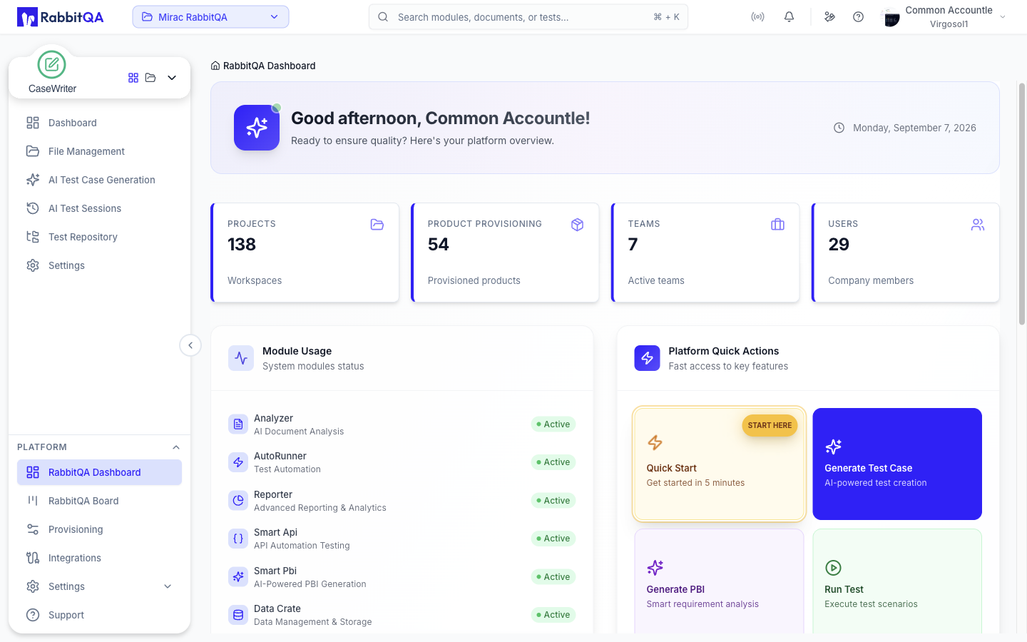 Platform Dashboard