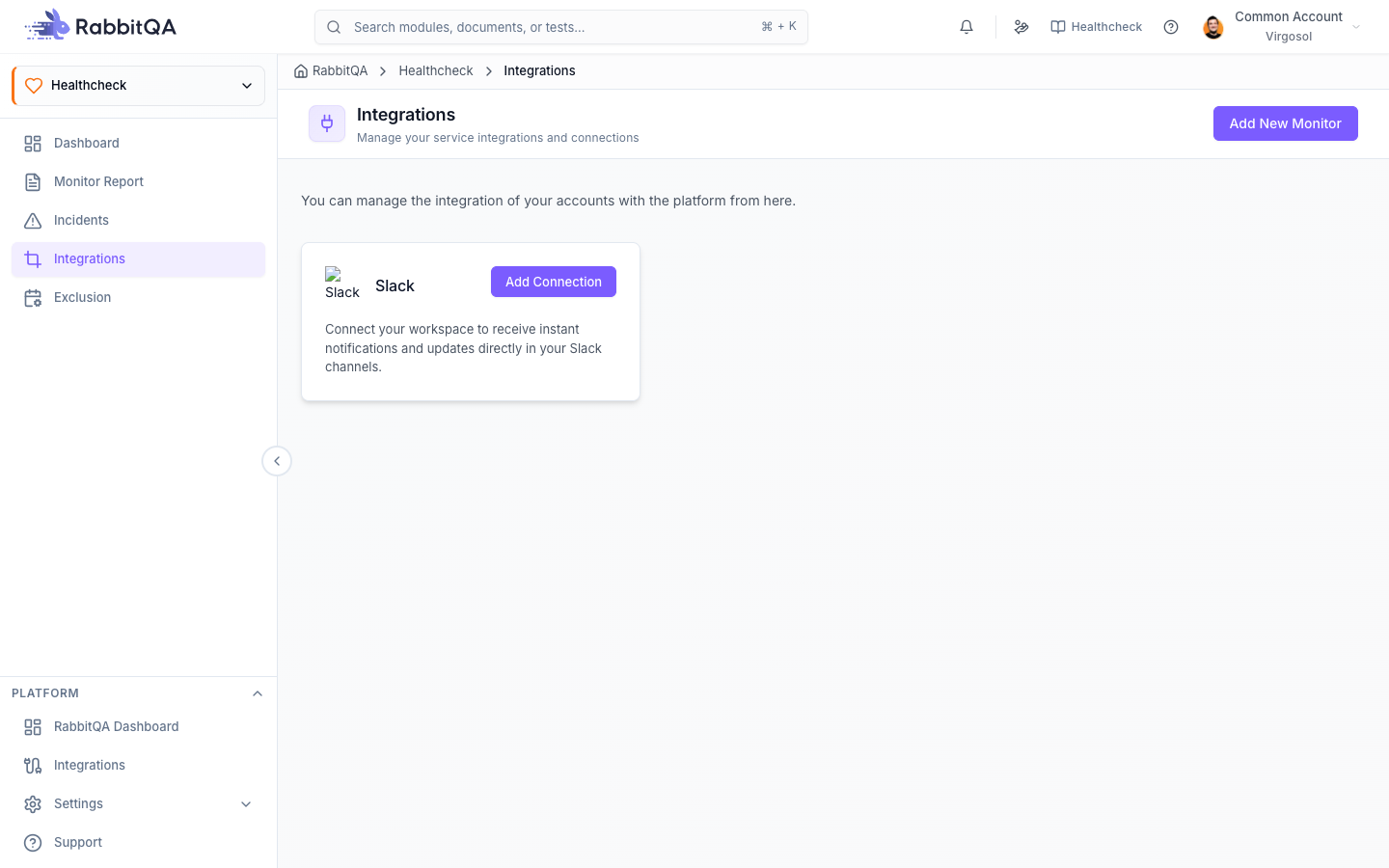 Integration Connection Modal