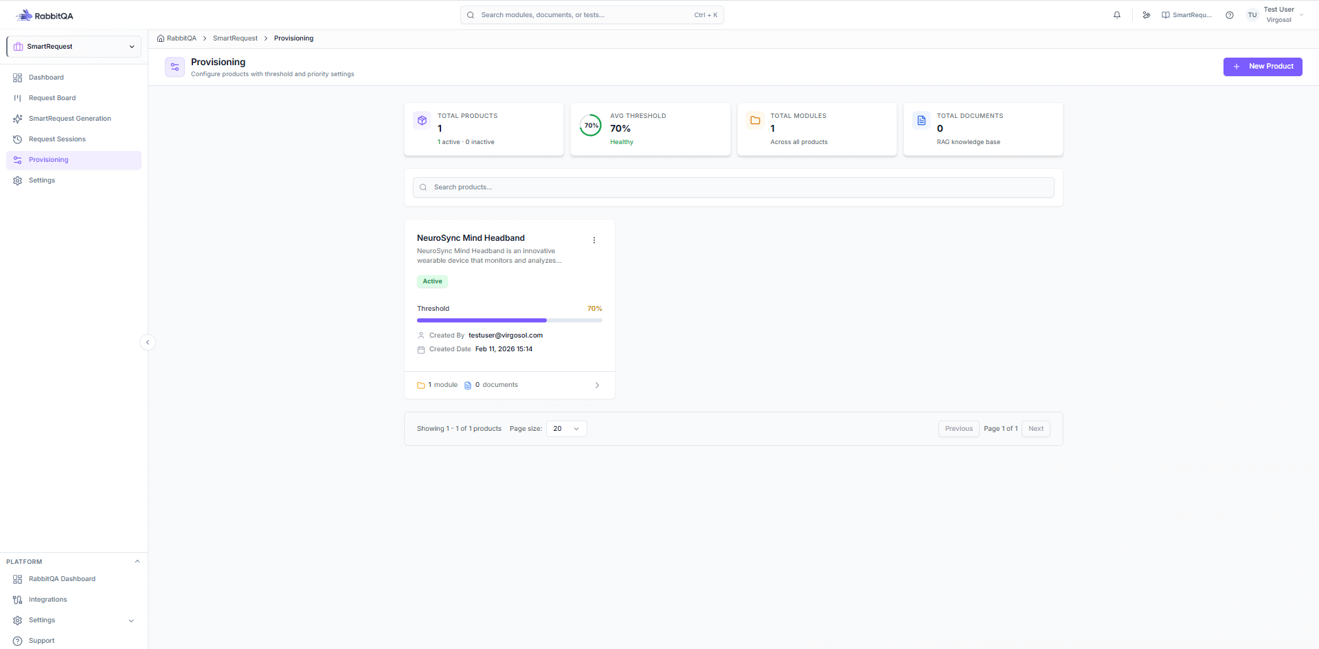 Create product form with basic information
