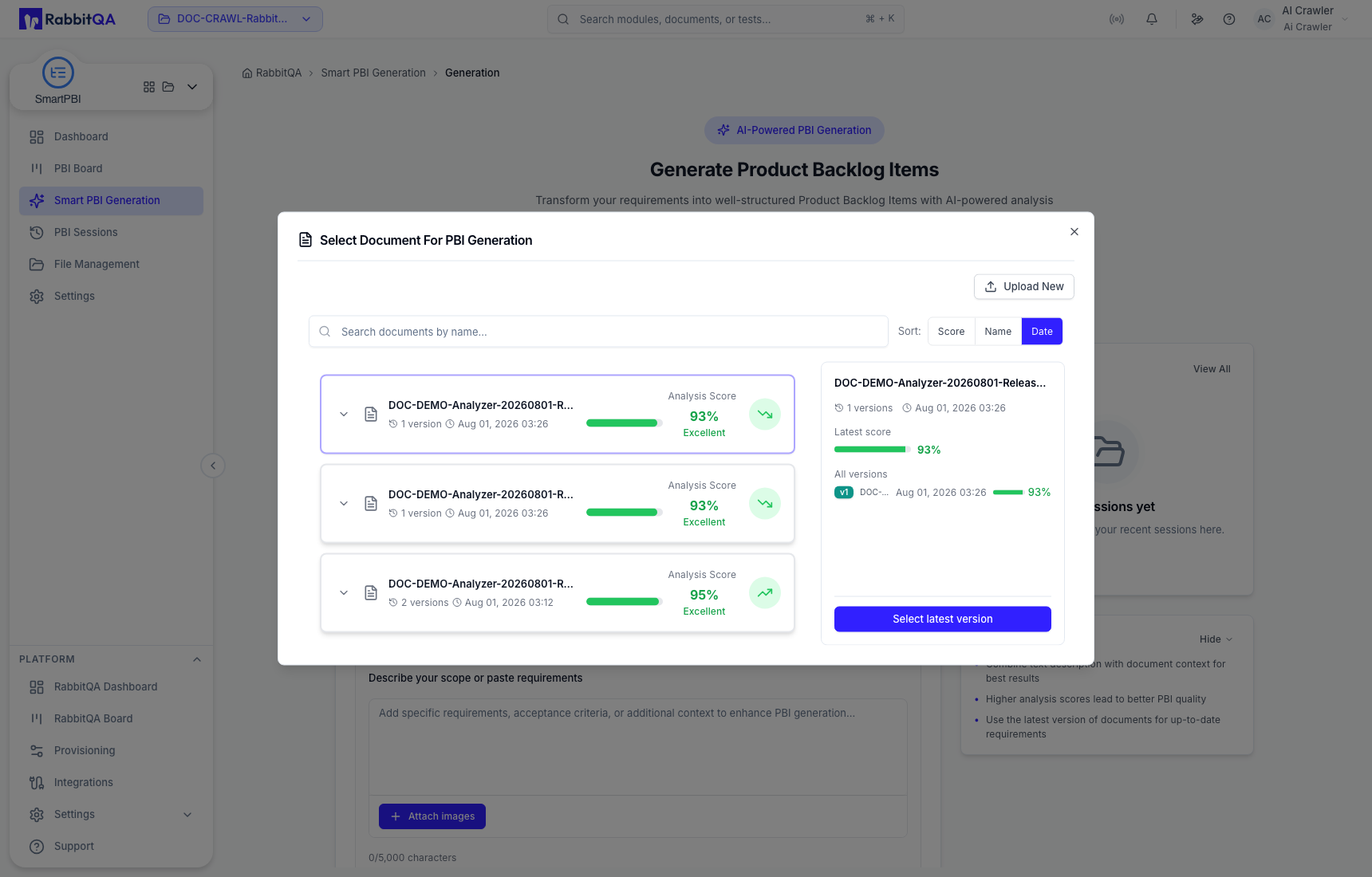 Analyzed document library