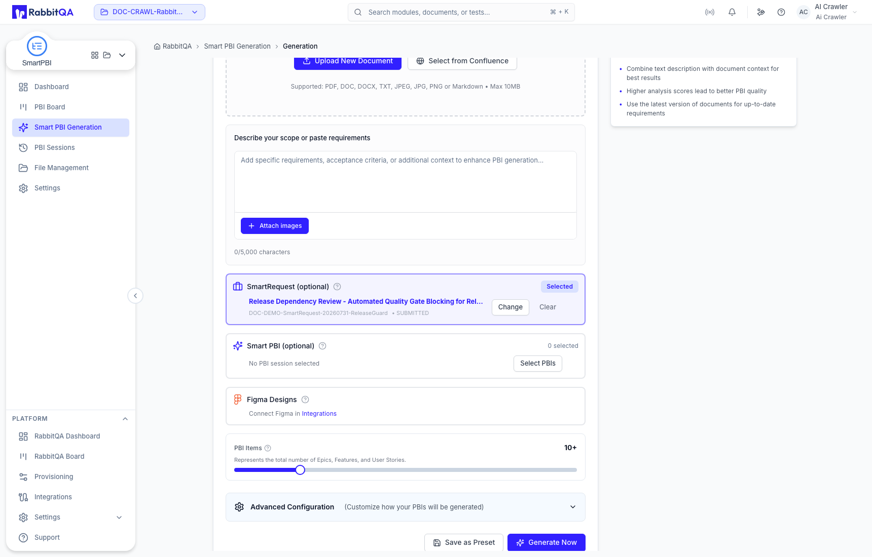 Applied SmartRequest context