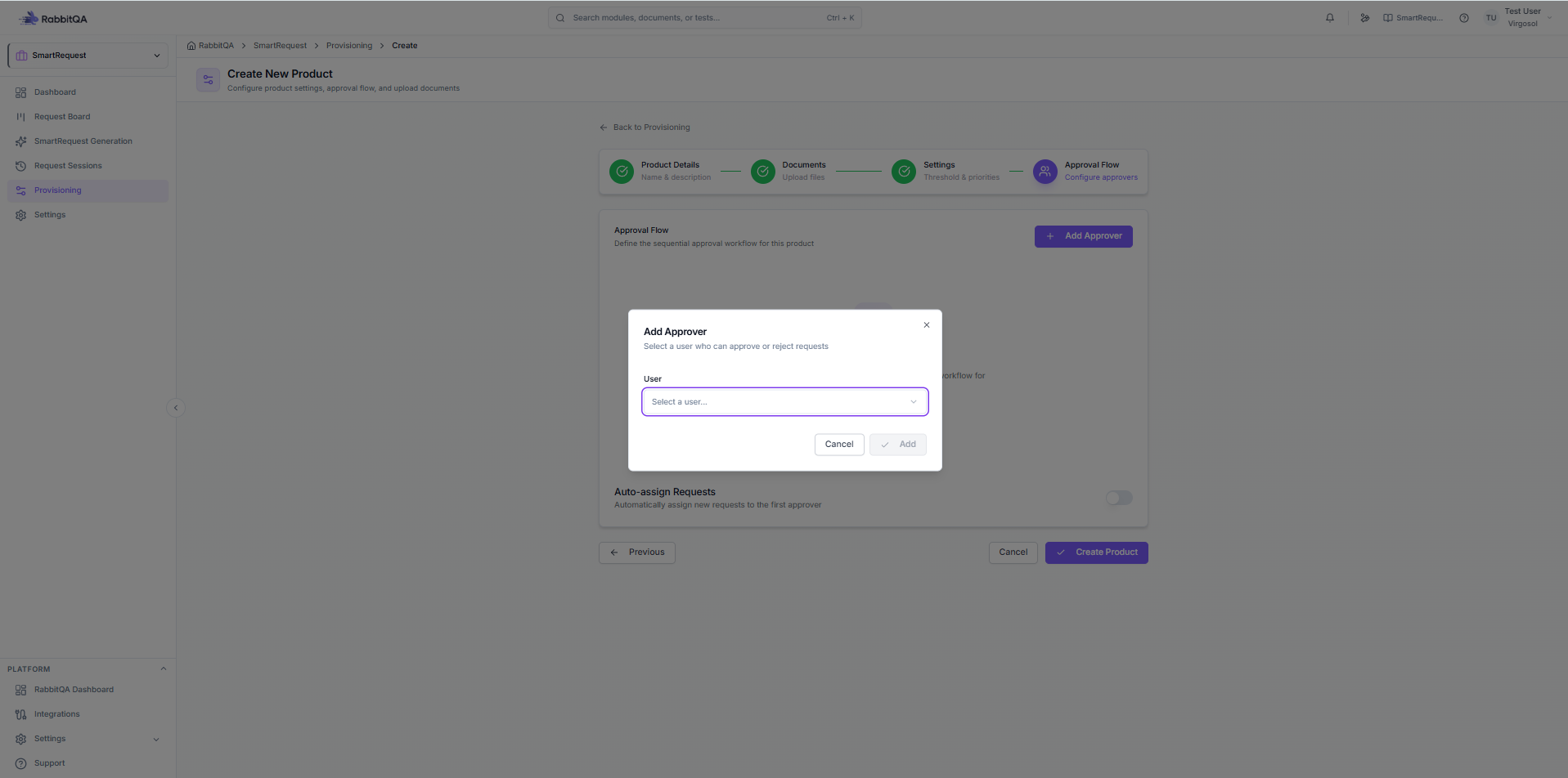 Approval flow chain configuration