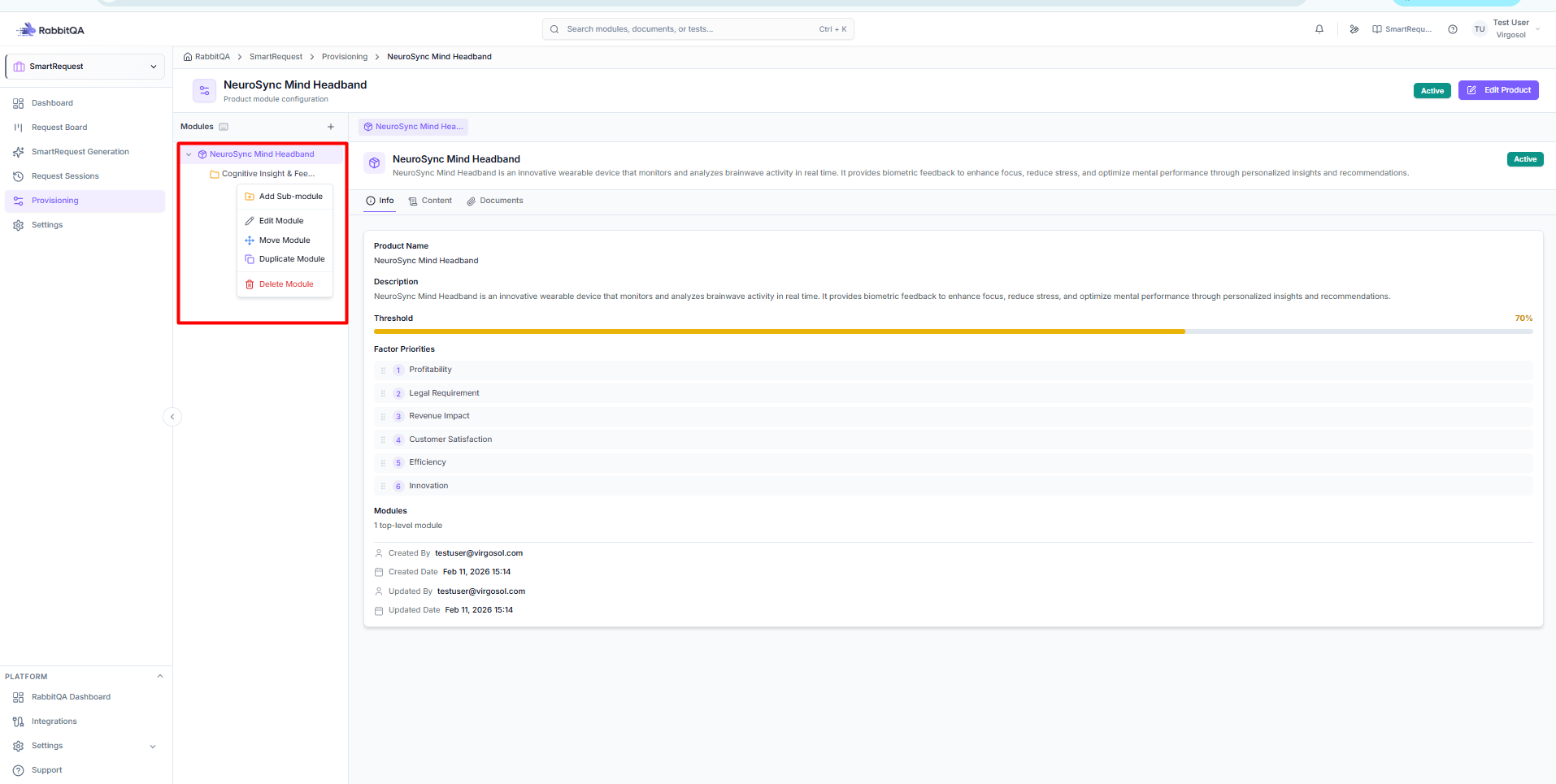 Edit product details dialog