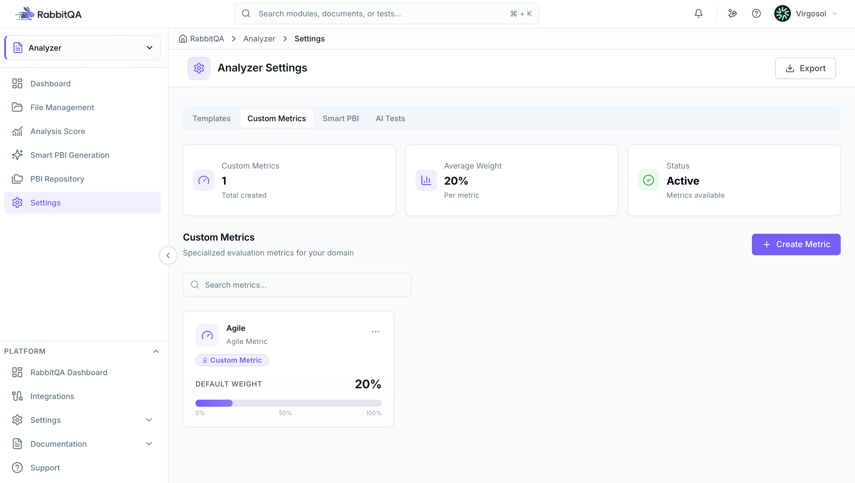 Custom Metrics Configuration